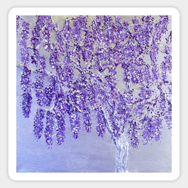 Wisteria Tree Sticker by Perspective Shift Art